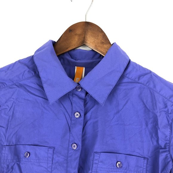 Lucy Women's Size Large Purple Long Sleeve Button Down Shirt Collared - Picture 2 of 10